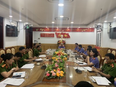 VKSND tỉnh Quảng Nam phối hợp với Phòng Cảnh sát Hình sự Công an tỉnh Quảng Nam tiến hành tổ chức Hội nghị giao ban