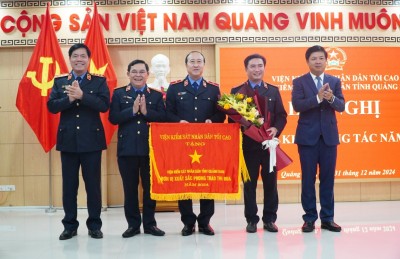 VKSND tỉnh Quảng Nam tổ chức Hội nghị triển khai công tác năm 2025 và đón nhận cờ thi đua ngành Kiểm sát nhân dân
