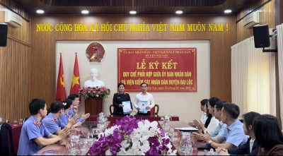 VKSND huyện Đại Lộc ký kết Quy chế phối hợp trong công tác tiếp công dân và giải quyết khiếu nại, tố cáo với Uỷ ban nhân dân huyện Đại Lộc