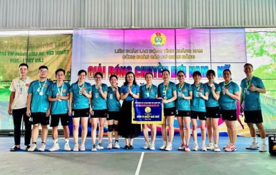 Công đoàn Viện KSND tỉnh Quảng Nam tham gia giải bóng chuyền hơi Công đoàn các cơ quan Đảng năm 2025